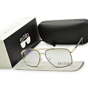 Męskie okulary pilotki zerówki do komputera BLF filtr EST-131K-16 Estillo