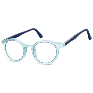 Okrągłe oprawki korekcyjne okulary zerówki TR-97A niebieski transparentny