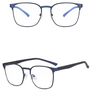 Solidne okulary zerówki do komputera BLUE LIGHT granatowo-czarne z flexami 25126E