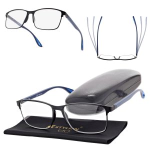 Plusy +1.50 Męskie okulary do czytania korekcyjne ST336 czarny/granat