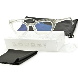 Okulary damskie do komputera kocie z filtrem BLUE Light zerówki 25107B