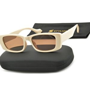 Kremowe damskie okulary przeciwsłoneczne STV-356