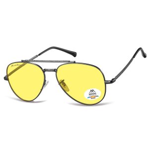 Rozjaśniające żółte okulary pilotki z polaryzacją do jazdy nocą MP185G