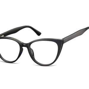 Okulary oprawki optyczne zerówki korekcyjne kocie oczy Sunoptic CP113 czarne