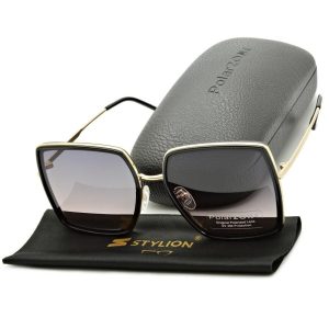 Duże kwadratowe okulary przeciwsłoneczne damskie polaryzacyjne POL-955