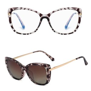 Damskie okulary do komputera z nakładką przeciwsłoneczną Clip-on 25114E