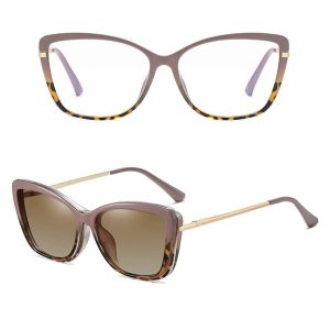 Damskie okulary do komputera z nakładką przeciwsłoneczną Clip-on 25117E