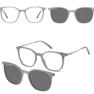 Owalne okulary pod korekcję z polaryzacyjną nakładką przeciwsłoneczną CLIP-TRC-194C-1