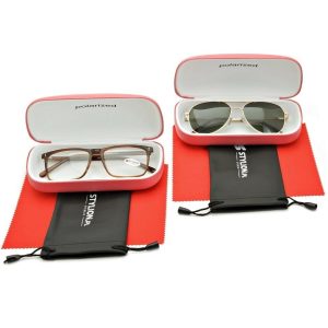 ZESTAW 6 PRODUKTÓW - 2x Etui na okulary malinowe + 2x Ściereczka z mikrofibry + 2x Pokrowiec