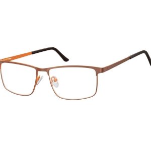 Okulary zerówki korekcyjne Nerd Prostokątne Flex 910E brązowo-pomarańczowe