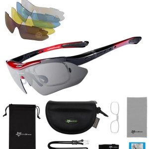 Okulary przeciwsłoneczne rowerowe - 5 wymiennych soczewek + wkładka korekcyjna 10001