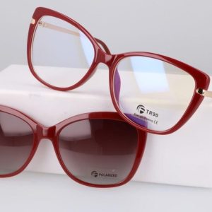 Damskie okulary do komputera z nakładką przeciwsłoneczną Clip-on 25114D