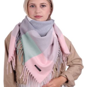 Chusta damska, szalik w kratę - przyjemna i miękka SZA-82