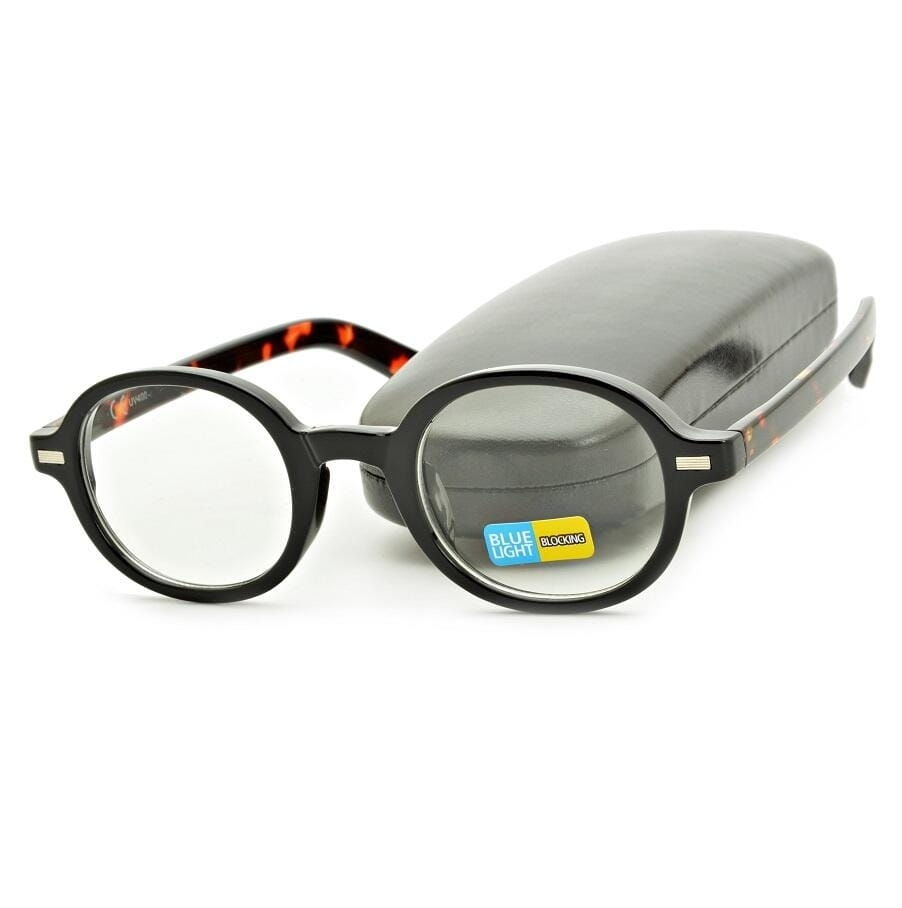 Okulary zerówki do komputera Lenonki z filtrem BLUE LIGHT SV101B czarny/panterka