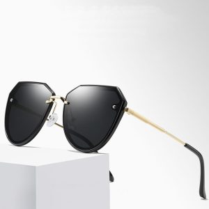 Damskie Przeciwsłoneczne okulary z polaryzacją czarne/złote STL16A