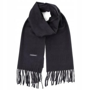 Ciepły i miękki szalik męski SZA-39 gładki czarny