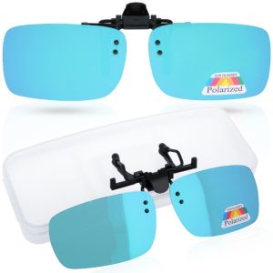 Błękitne nakładki przeciwsłoneczne polaryzacyjne na okulary korekcyjne NA-143