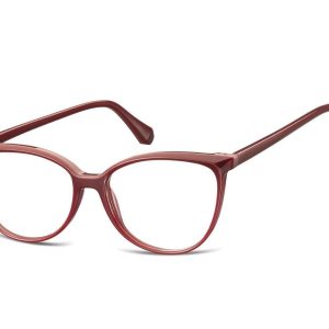 Damskie okulary optyczne zerówki kocie oczy Sunoptic CP116D bordowe