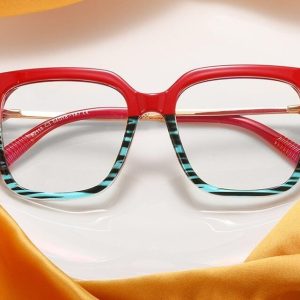 Damskie kwadratowe okulary zerówki do komputera BLUE LIGHT z flexami 25130D