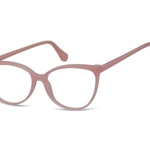 Damskie okulary optyczne zerówki kocie oczy Sunoptic CP116E mleczny różowy