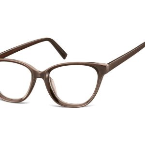Damskie okulary optyczne zerówki kocie oczy Sunoptic CP117C brązowe