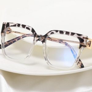Damskie kwadratowe okulary zerówki do komputera BLUE LIGHT z flexami 25130F
