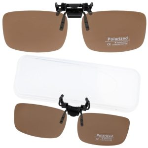 Brązowe nakładki przeciwsłoneczne polaryzacyjne na okulary korekcyjne NA-172