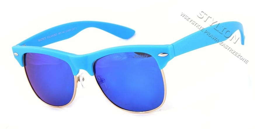 Okulary Półramki MP-744A Polaryzacyjne niebieskie