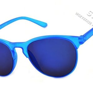 Niebieskie okulary przeciwsłoneczne Półramki granatowe lustrzanki 2402