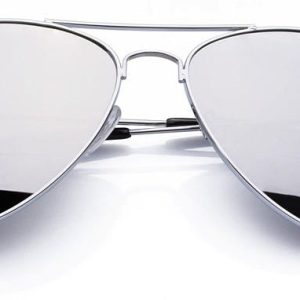 Klasyczne srebrne okulary Lustrzanki przeciwsłoneczne AVIATOR Pilotki
