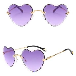 Damskie okulary przeciwsłoneczne Serca Glamour bezramkowe SKK-02C