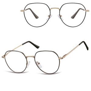 Okulary zerówki lenonki oprawki korekcyjne medium M294B czarne/złote