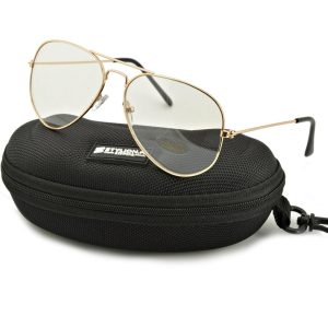 Złote pilotki okulary Zerówki Aviator 1910-1