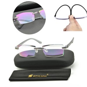 Bezramkowe gotowe okulary Minusy -0.50 przydymione z antyrefleksem ST321