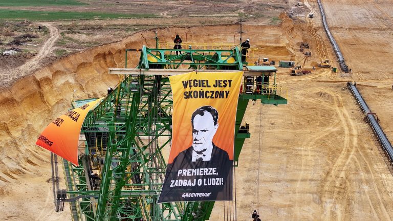 Protest w kopalni Turów: Węgiel jest skończony. Premierze, zadbaj o ludzi