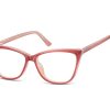 Okulary oprawki optyczne zerówki korekcyjne kocie oczy Sunoptic CP115E ciemnoczerwone