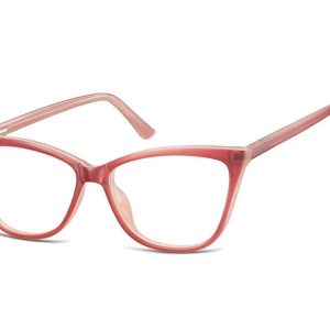 Okulary oprawki optyczne zerówki korekcyjne kocie oczy Sunoptic CP115E ciemnoczerwone