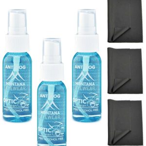 ZESTAW 6 PRODUKTÓW - 3x 30ml Płyn ANTI-FOG przeciw parowaniu + 3x Ściereczka Premium z mikrofibry