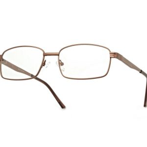 Męskie Oprawki korekcyjne zerówki okulary metalowe 639C brązowe