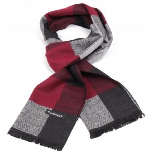 Ciepły Cashmere szalik męski w kratę SZA-52