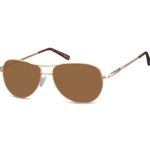 Okulary Pilotki Przeciwsłoneczne Flex SUNOPTIC SB-699B złoto-brązowe