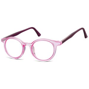 Okrągłe oprawki korekcyjne okulary zerówki TR-97E różowy transparentny
