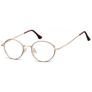 Okulary zerówki oprawki korekcyjne medium M299C złoto-bordowe