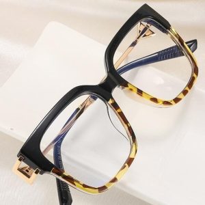 Damskie kwadratowe okulary zerówki do komputera BLUE LIGHT z flexami 25130C