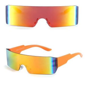Futurystyczne okulary przeciwsłoneczne z filtrem UV400 Pomarańczowe SVM-16D