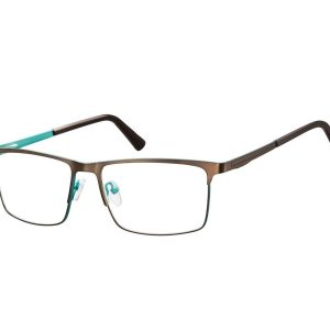Okulary zerówki korekcyjne Nerd Prostokątne Flex 909D brązowe