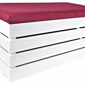 PUFA KUFER SKRZYNIA drewniana sosnowa siedzisko 80cm MALOWANA BIAŁA - 50 wzorów
