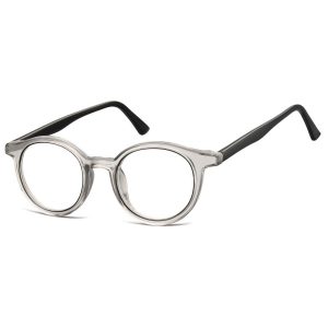Okrągłe oprawki korekcyjne okulary zerówki TR-97 szary transparentny
