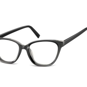 Damskie okulary optyczne zerówki kocie oczy Sunoptic CP117 czarne