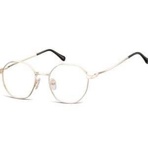 Okulary zerówki korekcyjne owalne L126C złote